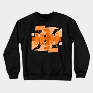 Mazipoodles Floral Noughts And Wavy Squares Check 3D Abstract 1 Crewneck Sweatshirt